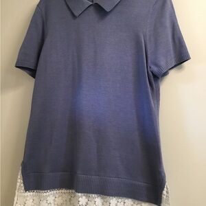 Women's Blue Short Sleeve Top